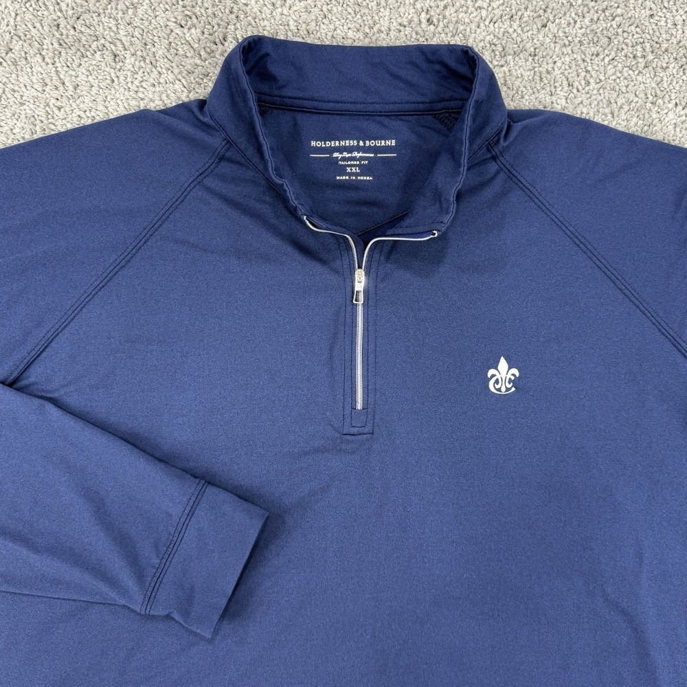 Holderness & Bourne Westland 1/4 Zip French Creek Golf Club Men's XXL Navy Golf